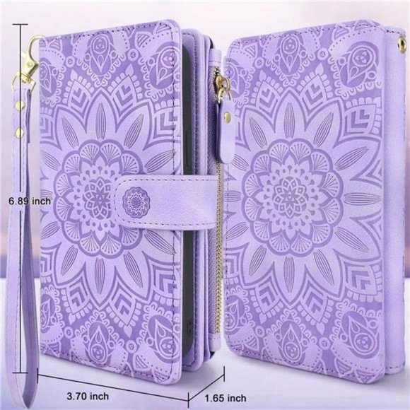 For iPhone 14 Pro Max 6.7in 5G 2022 Durable PU Leather Wallet Case with Strap - Picture 2 of 6